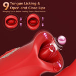 Vibrator Adult Sex Toys for Women, APP Remote Control Tongue Rose Sex Toy Dildo Vibrators G Spot Vibrator with 9 Licking Sucking & Flapping Clitoral Stimulator Anal Nipple for Female Men Couples