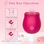 Rose Clitoral Vibrator for Women – 7 Tapping Modes, Nipple & Clit Stimulator, Red