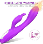 Heated G-Spot Rabbit Vibrator with Bunny Ears & 9 Vibration Modes, Waterproof