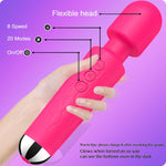 Powerful Wand Vibrator with 8 Speeds & 20 Modes, Waterproof & Quiet for Clitoral & G-Spot Stimulation