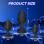 Remote Control Anal Plug Set – 3-Piece Vibrating Butt Plugs with 10 Modes & LED Light