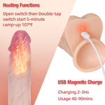 6-in-1 Thrusting Dildo Vibrator | Realistic Silicone with Rotation & Remote