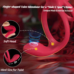 Vibrating Penis Ring with Rose Clitoral Stimulator for Couples & Enhanced Pleasure