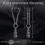 Triple Bead Nipple Clamp Set for Women, Adjustable Pleasure Clamp Jewelry