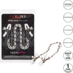 Exotic Crystal Chain Nipple Clamps Black, 1 Count - Nipple Play Accessory