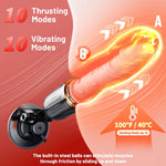 Thrusting Dildo Machine with 10 Vibration Modes, Heating & Remote for Couples
