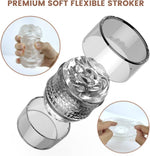 Manual Sucking Male Stroker, Open-Ended Masturbator Sleeve for Men, Pleasure Cup