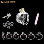 Small And Compact Chastity Devices Male With 5 Cock Rings And Dilator Adult Sex Toys A Lightweight And Attractive Chasity Cage Made Of Abs (M2,Transparent)