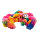 8" Rainbow Splatter Spider. Soft, Furry Plush With Hard Eyes. Stuffed Animal.