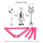 Sm Chastity Devices With Auxiliary Strap, Flat Chastity Cage Belt, Chastity Locked Cock Cage Penis Ring, Male Penis Bondage Chastity Belt, Men Cock Restraints Extreme Adult Sex Toys (Pink)