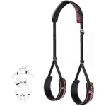 Sex Bondage Bdsm Kit, Pu Leather Thigh Sex Restraints Neck To Thigh Bed Leg Open Restraints Set Thigh Sling, Adjustable Leg Restraints Adult Sex Toys For Couple Bed Sm Sex Games Play, Unisex