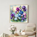 Flower Diamond Art Kit for Adults - Diamond Painting Kit with Extra Gems
