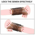 Silicone Penis Extender Sleeve Reusable Penis Rings Enlargement Enhancer Delay Cock Rings Sex Toys For Men (A)