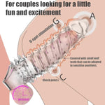 Penis Sleeve Extender Reusable Silicone Penis Ring Sleeve, Realistic Thickened Penis Enlarger Thickener With Stimulation Pellets, Delayed Ejaculation Adult Sex Toys For Men Couples