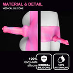 7Inch Strap On Dildo Harness Solid Realistic Wolf Penis Sleeve For Women Beginners, Pink Elastic Silicone Strapon Wearable Dildo Sex Toys For Lesbian Adult Play (C-Lt09)