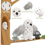 4Pcs Owl Plush Set, Giant Mother Owl Stuffed Animal With 3 Baby Owls Inside, 18" Cute Stuffed Owl For Girls Boys Kids, Soft Owl Plushie Gift For Christmas Birthday Baby Shower, White