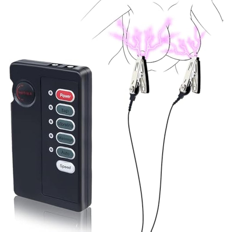Electric Shock Nipple Clamps Bdsm Electric Clitoral Clit Clamp Non Piercing Nipple Clips Sex Toys Adjustable Current Level Vibrating Nipple Stimulator Bondage Accessories For Female Women Men Couples