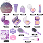 Kids Makeup Kit For Girls, 17-Piece Washable Children'S Cosmetics, Safe And Non-Toxic, Gift Set, Pretend Play Toy, Christmas And Birthday Gift, Suitable For Girls Aged 3-12