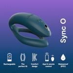 Sync O Green Remote Control C-Shaped Couples Vibrator & Pjur Aqua Water Based Personal Lubricant 3.4 Fl Oz - Couples Sex Toys Bundle