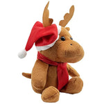 Christmas Animal Plush, 10" Inch Plush Stuffed Animals, Super Soft And Cuddly Toy, Classroom And Home Decorations, Boys And Girls (Plush Reindeer)
