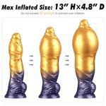 10" Inflatable Silicone Dildo Dual Density Monster Fantasy Dildo With Horse Dragon Knot Suction Cup Base Thick Anal Plug Animal Butt Plug For Women Men Gay Couples Strap On Compatible Consoladores