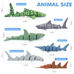 6Pcs 3D Printed Shark Figurines Toys For Kids Toddlers, Realistic Ocean Sea Animals Bath Toys Fidget Toys Cake Toppers Shark Party Decorations Christmas Birthday Gift For Boys Girls