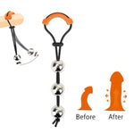 Penis Enlarger Extension Adult Sex Toys For Men, Male Chastity Cock Cage Male Sex Toy With 3 Metal Beads,Adjustable Silicone Penis Extender Cockring Male Masturbator Penis Trainer Sex Game Adult Toys