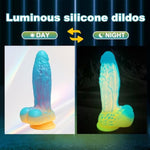 Glow In The Dark Monster Dildo Extra Large Fantasy Dildo Luminous Silicone Glowing Dildo With Suction Cup.Fluorescent Glow Dildo For Deep Penetration And Intense Role Play 6.92In (S)