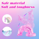 6 Inch Silicone Small Wolf Dog Knot Dildo Alien For Beginner, 5 Inch Animal Furry Canine Anal Dildo With Suction Cup, Realistic Monster Fantasy Dildos Anal Plug For Strap On Sex Toy For Women Men Pink