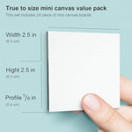 24 Pack Mini Magnetic Canvas Panels, 2.5 x 2.5 Inch Boards for Painting & Crafts