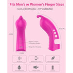 Adult Sex Toy Finger Vibrator For Couples - Mini Female Vibrator With App & 9 Powerful Vibrating Modes - Rechargeable Waterproof - Quiet G-Spot Nipple Clit Stimulator For Women Pleasure (Rose)