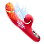 Thrusting Rabbit Vibrator 3 In 1 Heating Shocking Vibrating Dildo G Spot Massage Clitoral Stimulator With 8 Tapping Vibration And Electric Shock Modes Silicone Adult Sex Toy For Women Couple
