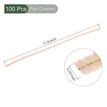 100 Pcs Beige Pipe Cleaners, 12 Inch Chenille Stems for DIY Crafts