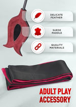 BDSM Adult Spanking Feather Tickler 16 inch Sex Blindfold Eye Mask 59" for Sex Play, Sexy Bondage Restraints Fetish Toys - 2pcs Sex SM Starter Kit