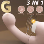 Triple Tech Women Pleasure Sex Toy β Vibrator For Women With Changeable Heads, 5 Licking, 5 Vibration & 5 Wiggling Modes, Multi-Stimulation Sex Toys For Clitoris, Nipple, G-Spot & Anal