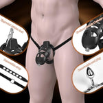 Cock Cage Male Chastity With Anal Butt Plugs, Adjustable Strap On Harness Chastity Belts Devices With 3 Sizes Rings, Penis Cage Adult Sex Toys With Bdsm Bondage Gear