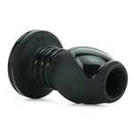 Doc Johnson Platinum Premium Silicone - The Stretch - Hollow Butt Plug - Medium - Black