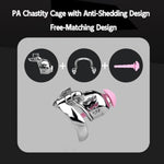 Male Chastity Cage Device With Adjustable Strap Or Urethral Dilator, Ventilated Design With Urination Hole, Cock Cage Detachable Pa Ring For Double Modes (Cage+Pink Dilator+Belt,40Mm)