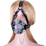 Y-Shape Leather Bondage Head Harness With Detachable Gag Restraint Mouth Masks Bdsm Sex Fetish Toys