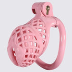 Male Chastity Cage, Small Chastity Device With 5 Sizes Rings And Urethral Sound For Man Penis Exercise Bondage Gear & Accessories Lightweight Adult Sex Toys Fishnet Design (Tight Size - Pink)