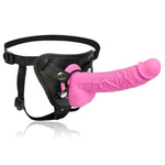 Realistic Adjustable Strap On Dildo Kit with Harness for Versatile 2In1 Play, Pink Color