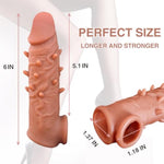 2 Pcs Penis Sleeve Cock Sleeve For Enlargement Male Enhancement Penis Extender Reusable Penis Ring Realistic Cock Enlarger Adult Sex Toys For Male & Couple (2 Styles)