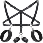 Bdsm Bondage Set, Hook Vibrators Bed Restraints Kit, Thigh Sling Chest Harness, Behind Back Handcuffs, 3 Balls Trainer, Sm Fetish Unisex Sex Toy For Couples