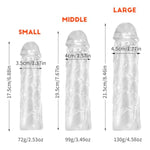 Super Stretchy Reusable Penis Sleeve Extender, 3Pcs Clear Realistic Textured Cock Enlargers Soft Adults Sex Toys For Men Couple