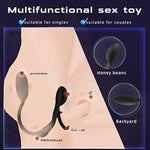 Vibrating Cock Ring Prostate Massager, 3 In 1 Dual Motor Couple Vibrator With 10 Vibration Modes, Penis Ring Clitoris Stimulator Butt Plug, Adult Sex Toys For Men Male Couples Remote Control