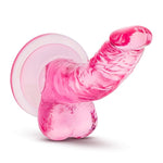 Blush Naturally Yours Mini 4.75” Realistic Dildo W/Balls - Curved G & P-Spot Stimulator, Suction Cup Base, Strap-On Compatible - Tpe, Body-Safe Slim Anal Beginner Sex Toy For Women & Couples - (Pink)