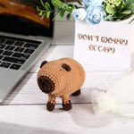 Crochet Capybara Gift Positive Mini Capybara Figures Stuffed Knitting Animal With Encouraging Card Inspirational Gift For Birthday Christmas