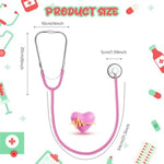 Kids Stethoscope, Real Working Nursing Stethoscope For Kids, Play Doctor Toy For Toddler, Boys Girls Doctor Nurse Cosplay Costume Accessories, Pink