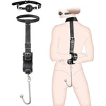 Anal Hook Bdsm Sex Bondage - Neck To Wrist Behind Back Handcuffs Collar With Anal Trainer & Ball Gag, Adult Sex Toys Bondage Gear & Accessories For Couple Beginner Sm Game Role Play Fetish Toy