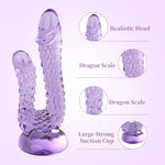 7.8 Inch Realistic Dragon Double Ended Dildo For Beginners With Flared Suction Cup Base For Hands-Free Play, Flexible Monster Anal Dildo With Curved Shaft For Vaginal G-Spot And Anal Play